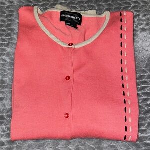 Requirements Button Down Lightweight Tan and Coral Sweater. Size XL.